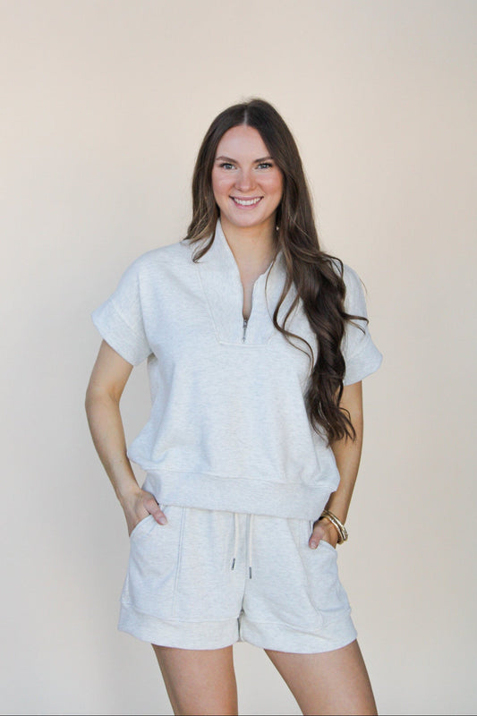 Valerie Short Sleeve Zip Up