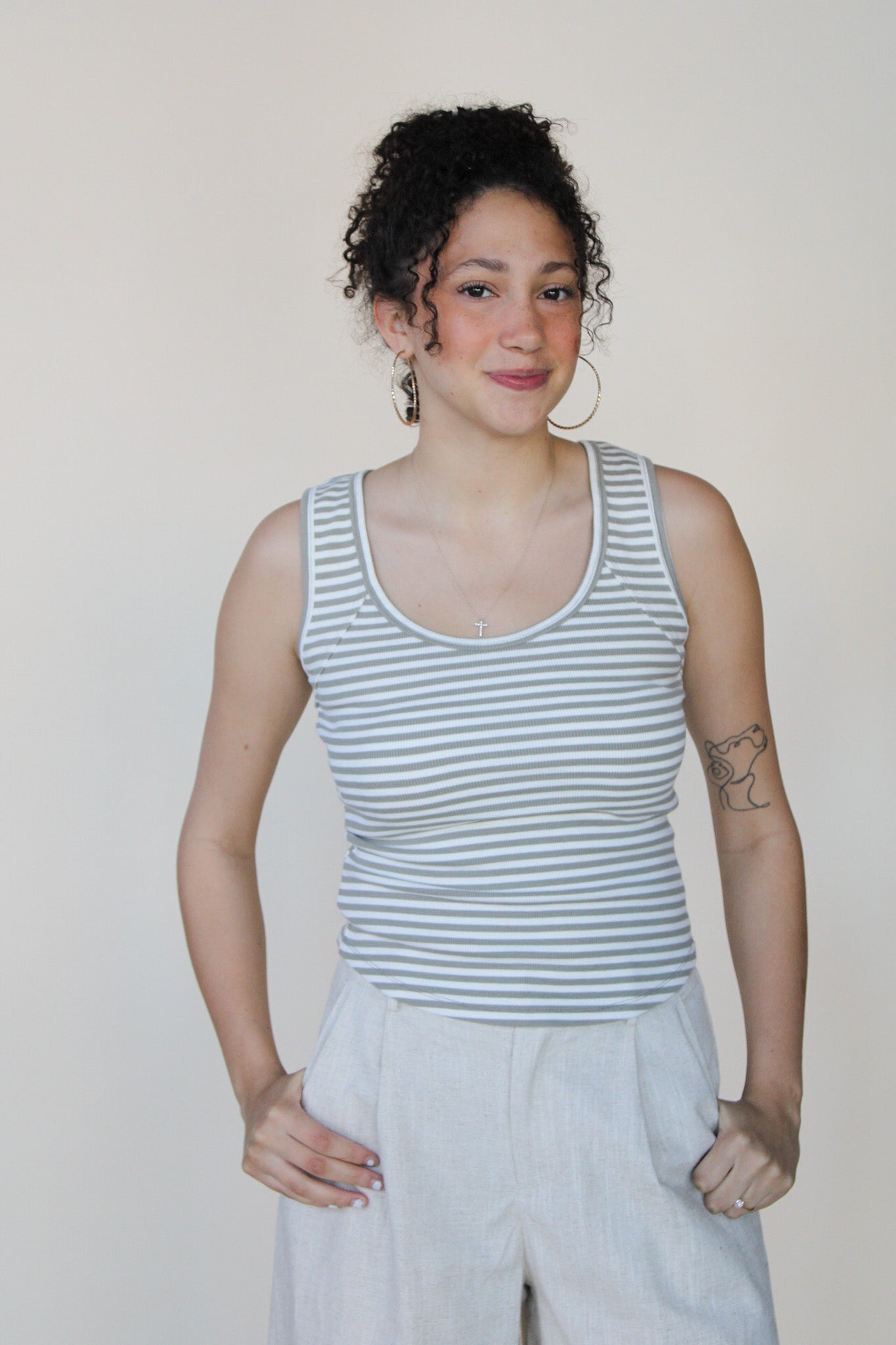 Nella Striped Cotton Tank
