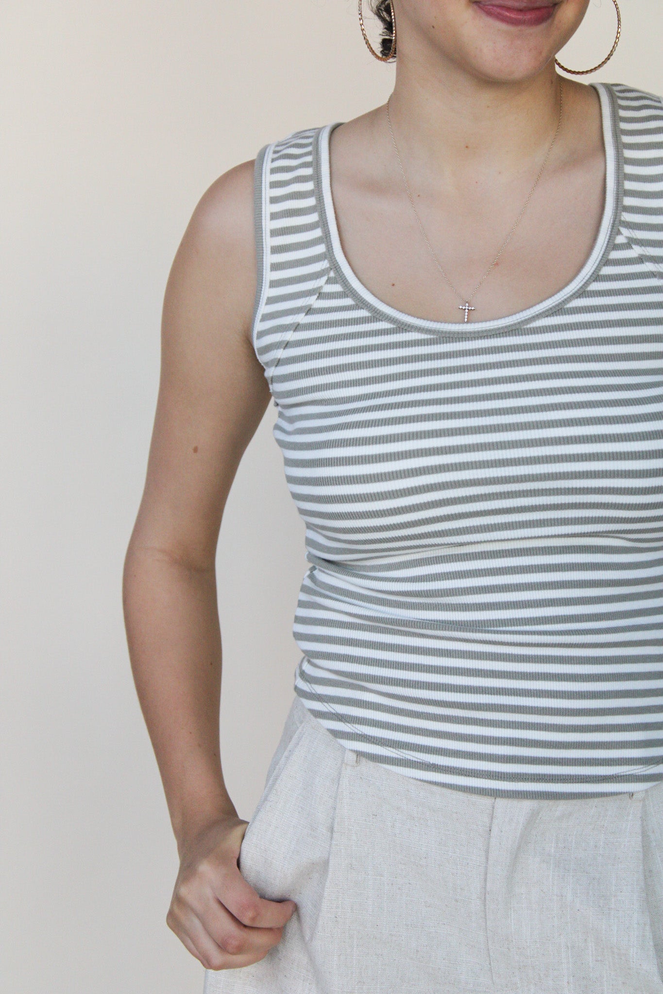 Nella Striped Cotton Tank