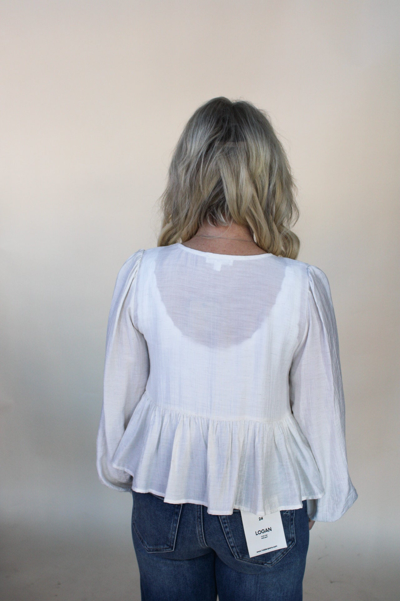 Hailey Embroidered Tie Blouse