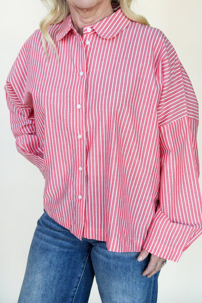 Josslyn Pink Button Up