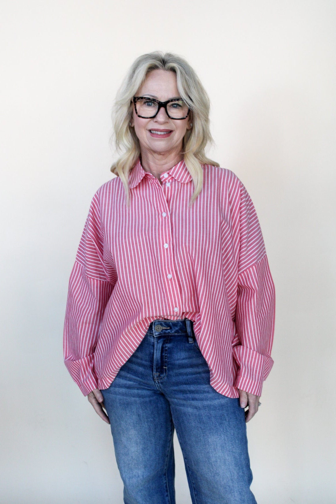 Josslyn Pink Button Up