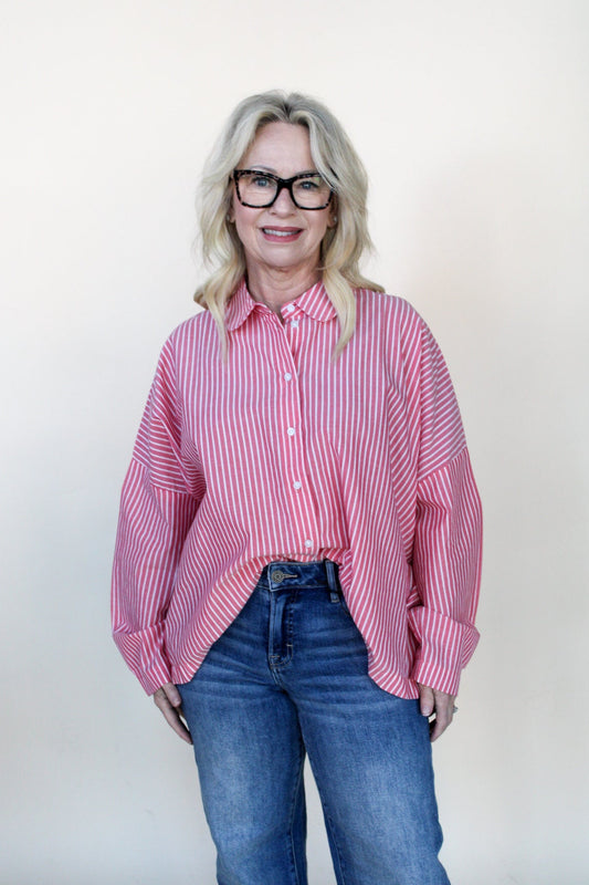 Josslyn Pink Button Up