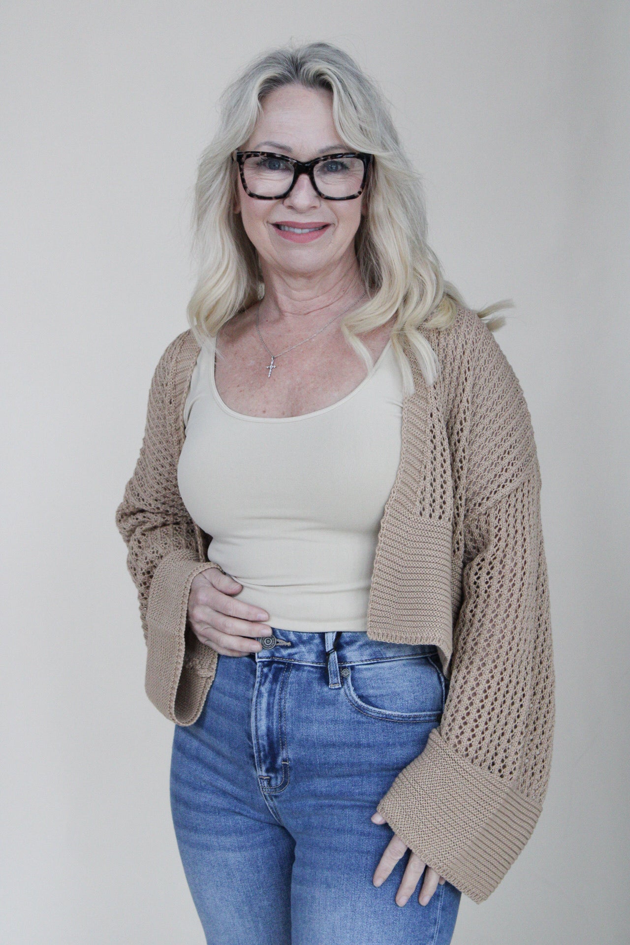 Sutton Textured Crop Cardigan