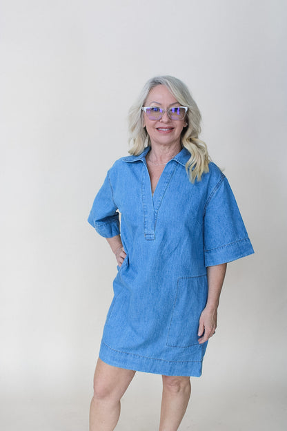 Evalini Denim Mini Dress