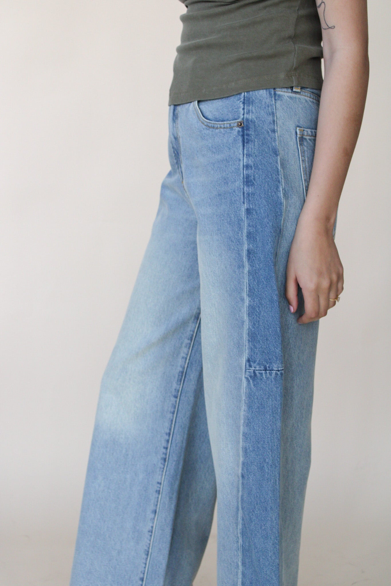 Kenna Mixed Denim Pant
