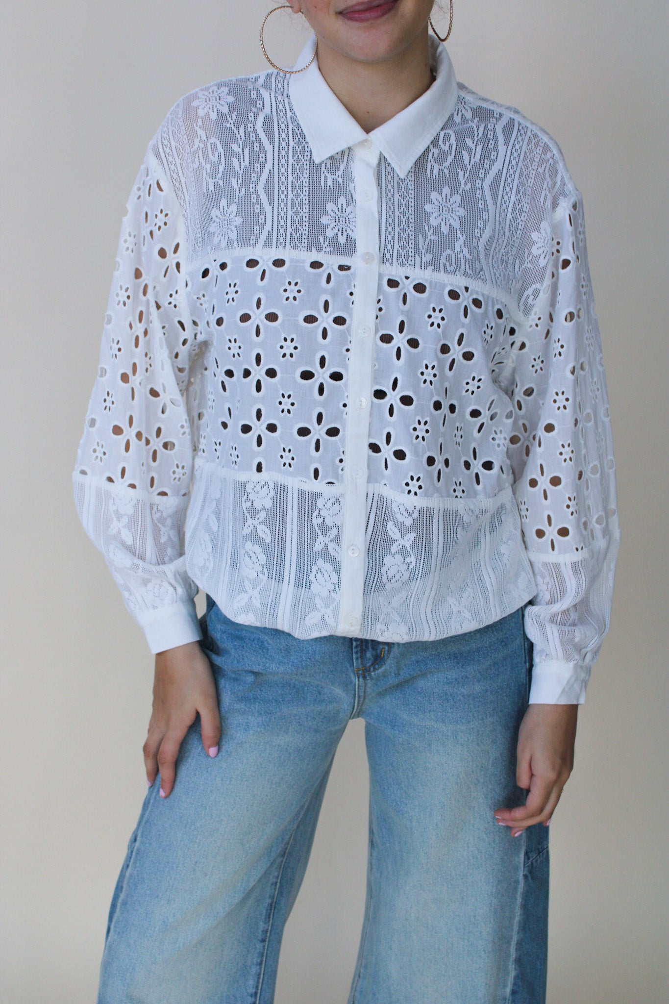 Summer Eyelet Button Down