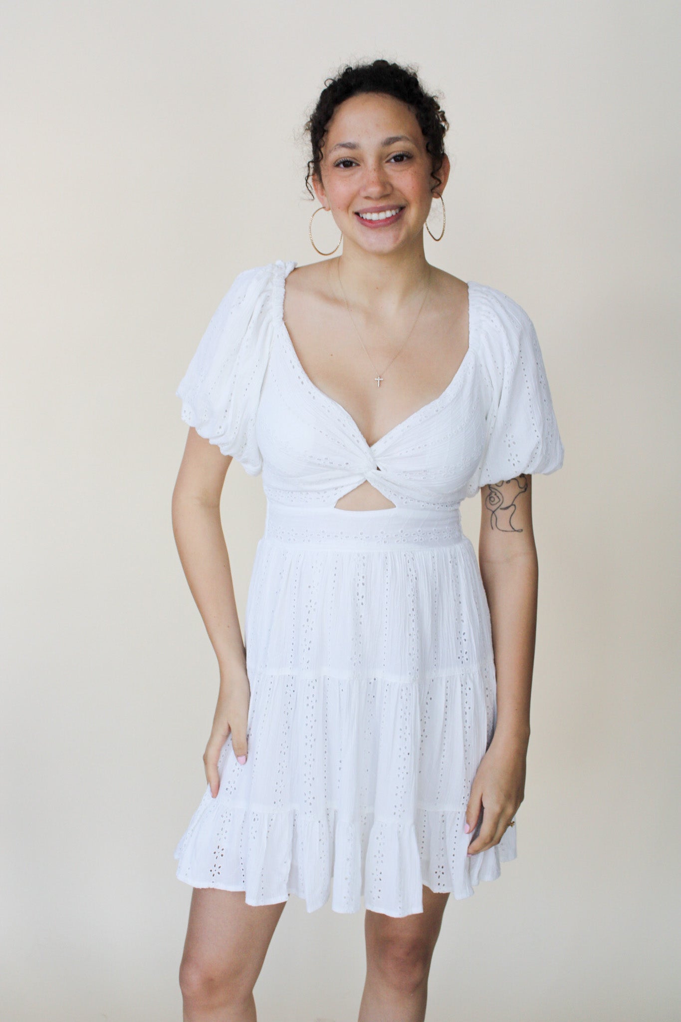 Isabelle Eyelet Mini Dress