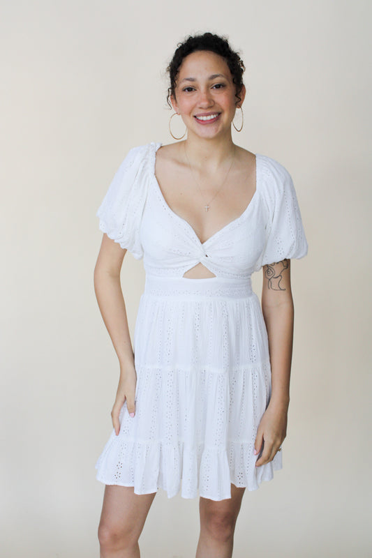 Isabelle Eyelet Mini Dress