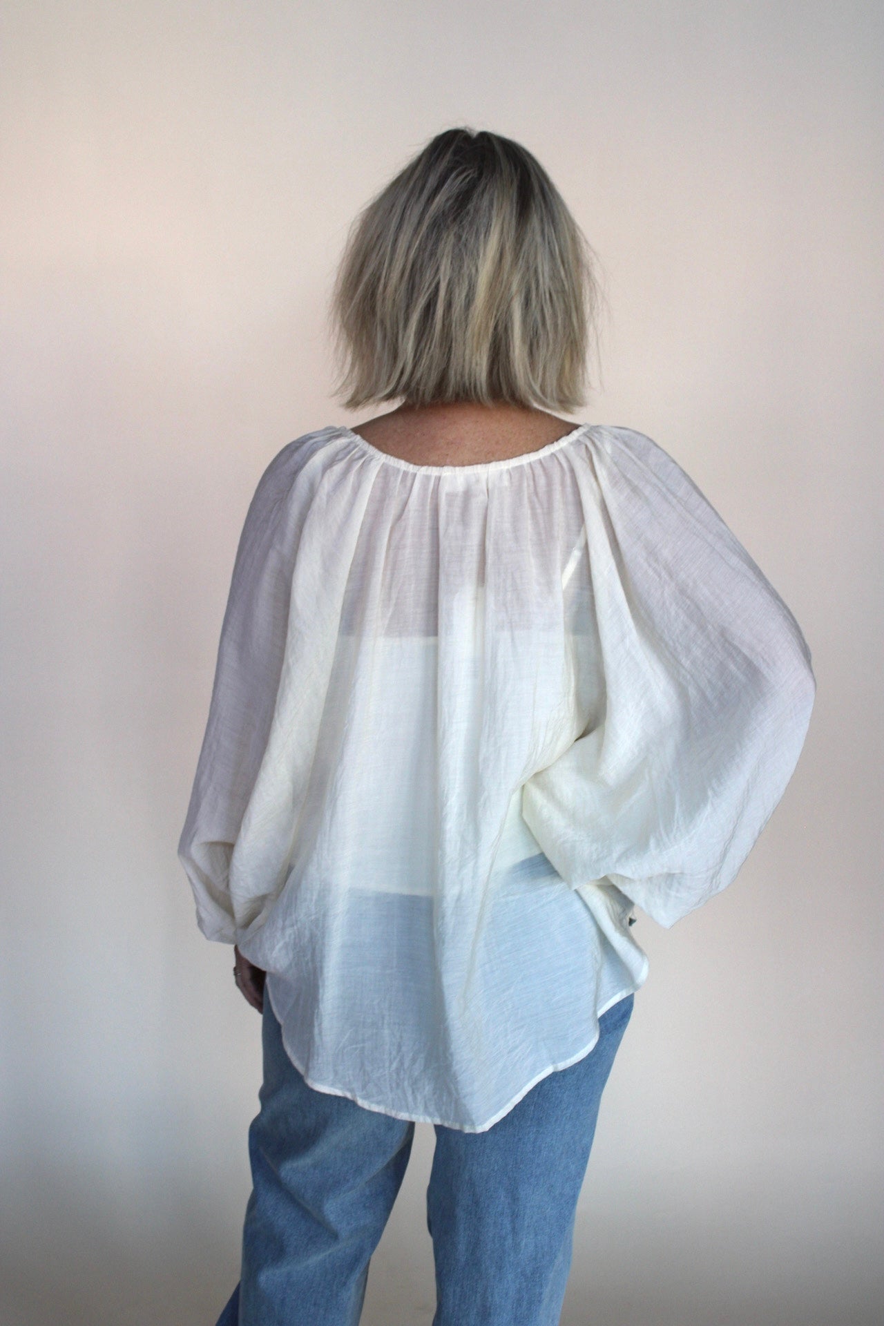 Woven V Neck Blouse