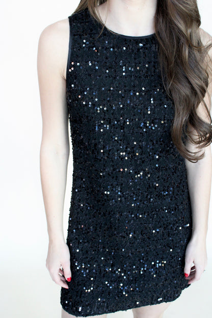 Special Occasion Black Sequin Mini Dress