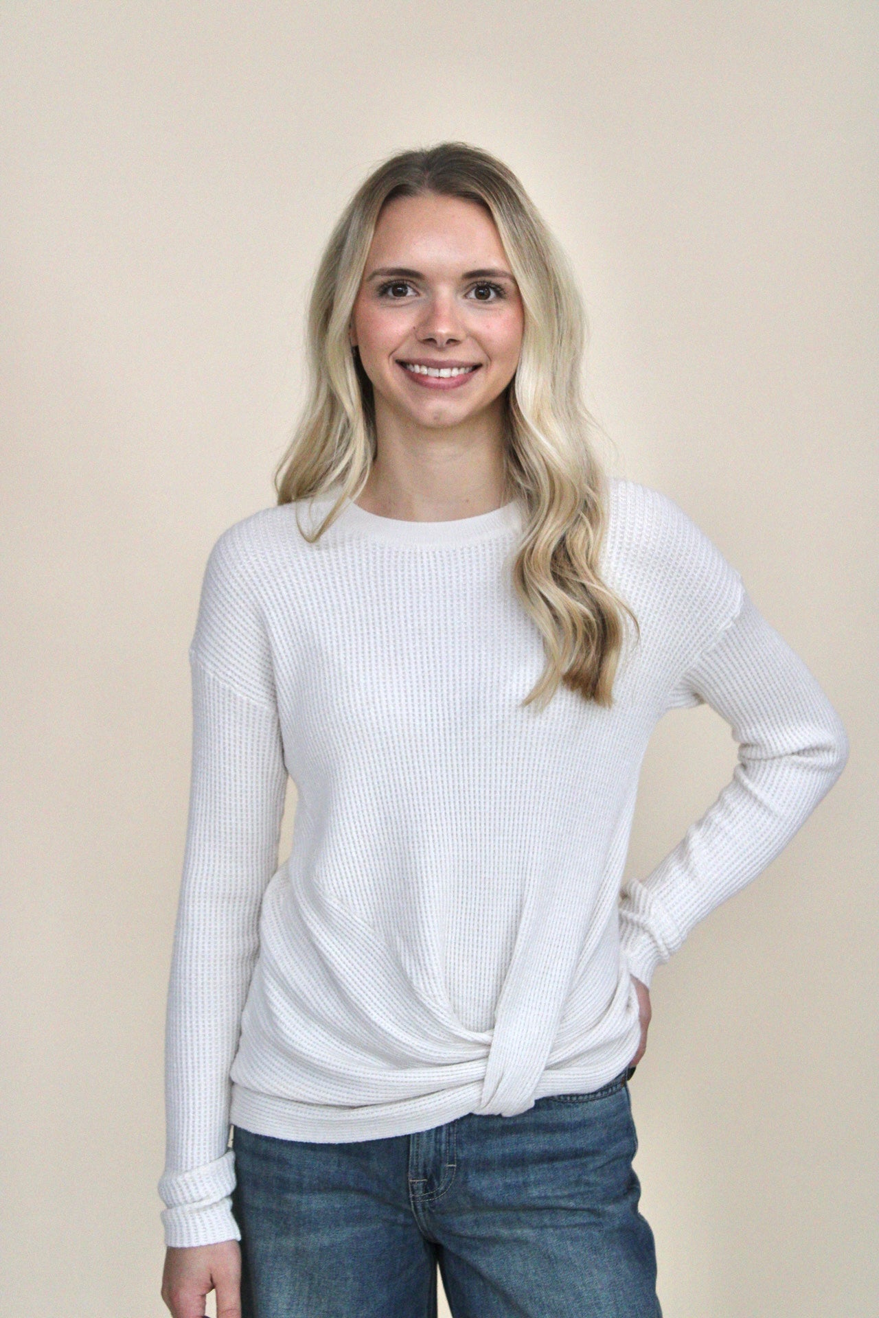 Andrea Waffle Knit Sweater