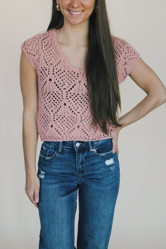 Lilly Crochet Knit Top