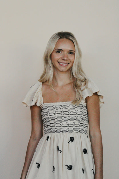 Floral Embroidered Midi Dress