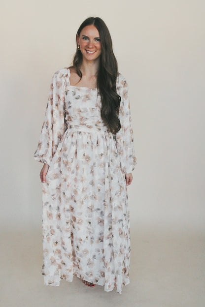Floral Square Neck Maxi Dress