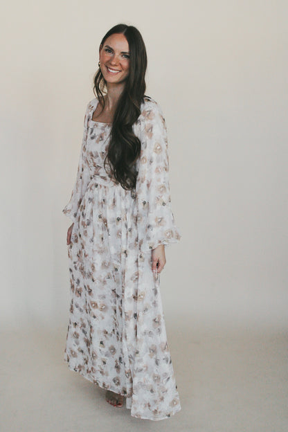 Floral Square Neck Maxi Dress