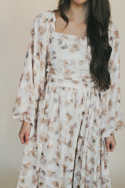 Floral Square Neck Maxi Dress