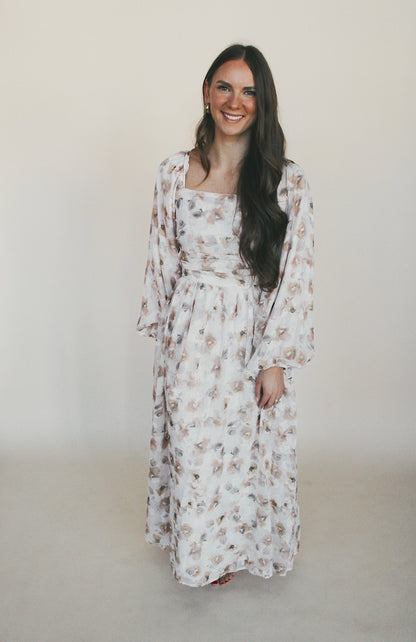 Floral Square Neck Maxi Dress