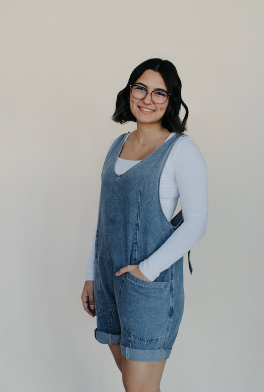 Olivia Wide Leg Overall Romper