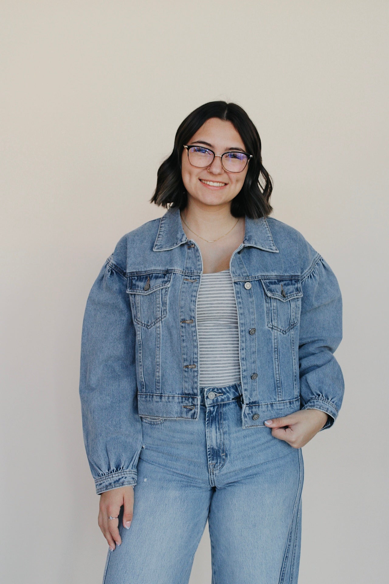 Puff Sleeve Denim Jacket