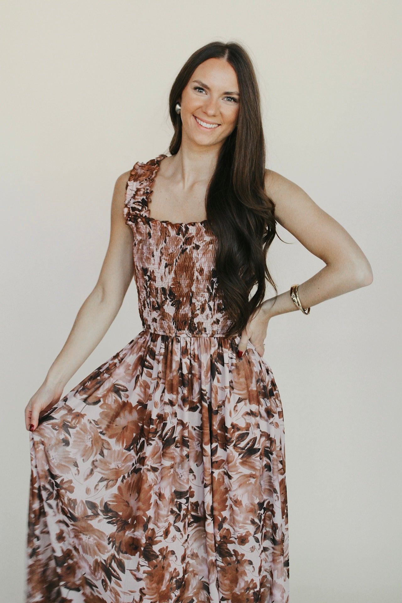 Floral Mesh Fit And Flare Midi Dress