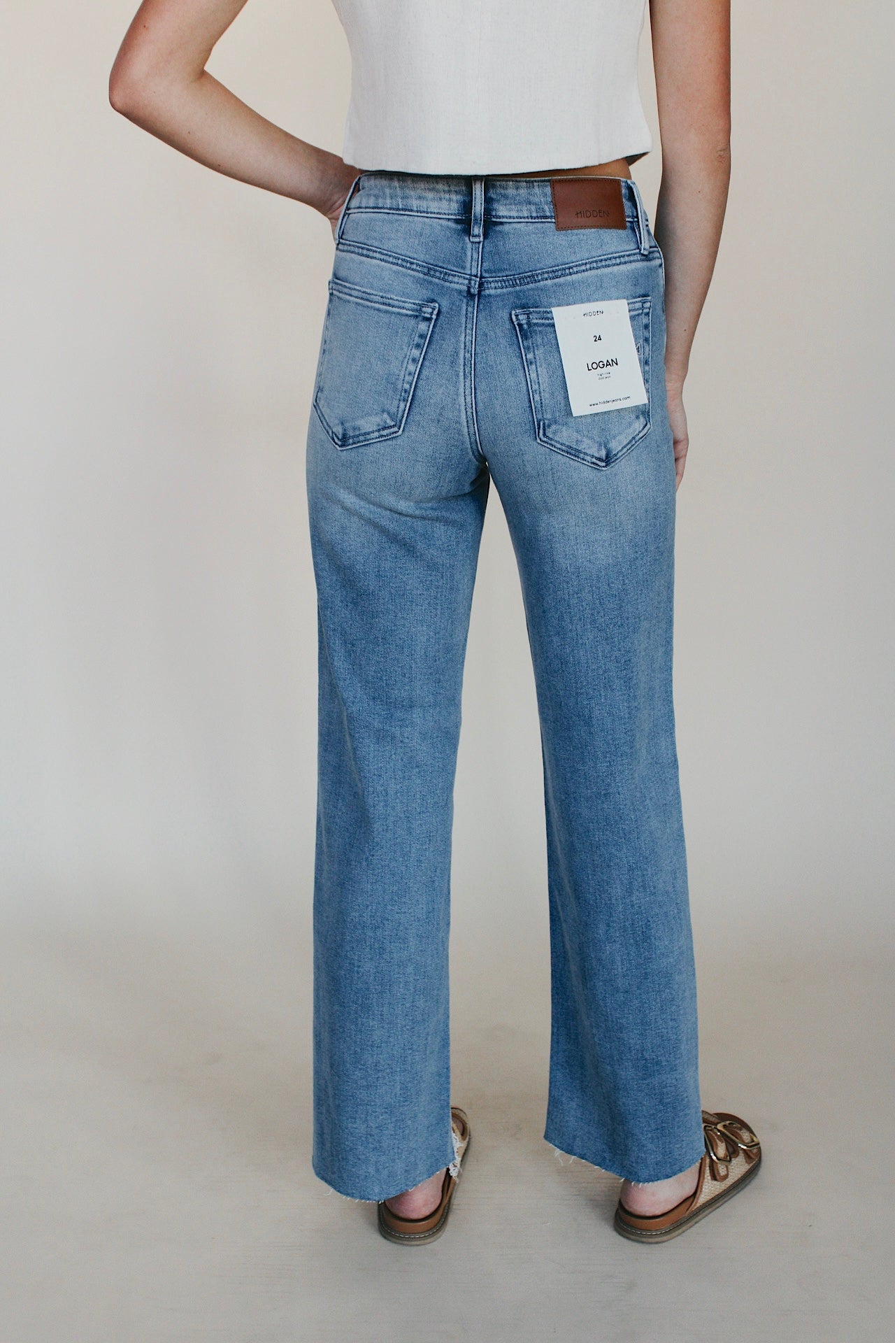 Hidden Frayed Hem Dad Jean