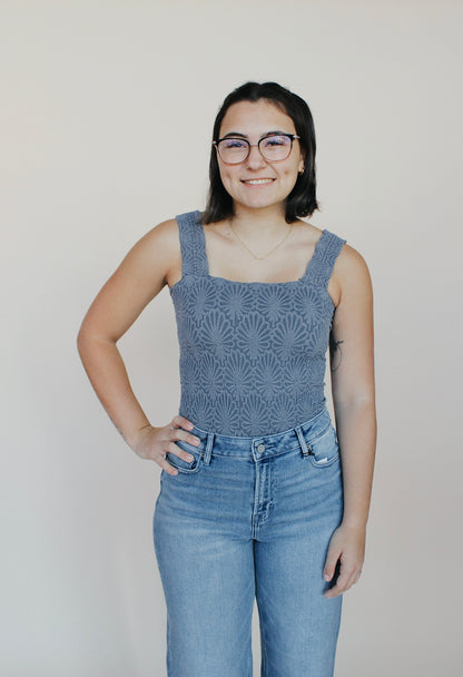 Lace Textured Square Top - more colors available