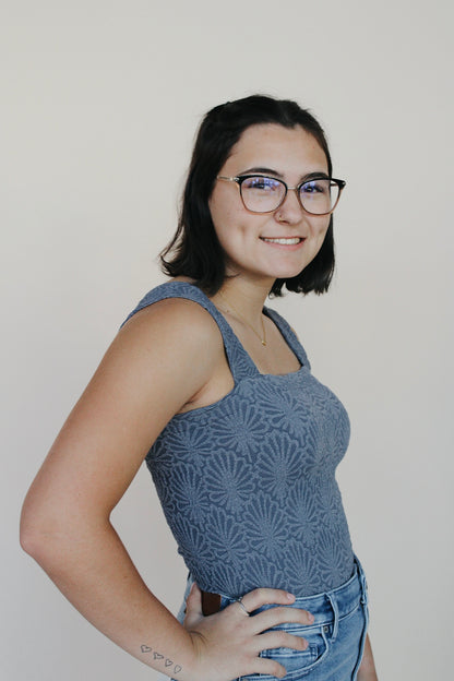 Lace Textured Square Top - more colors available