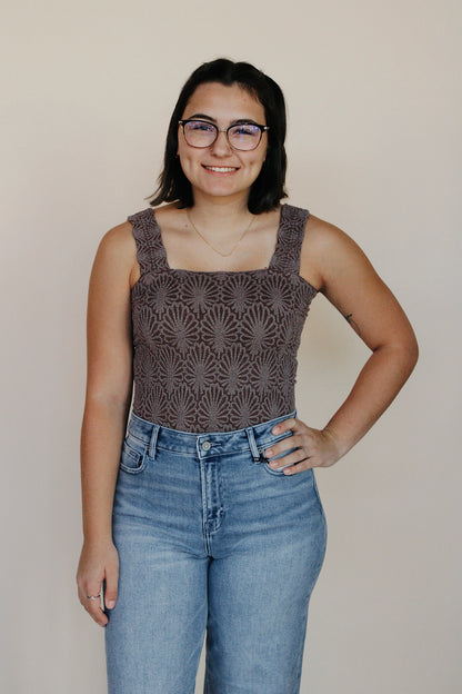 Lace Textured Square Top - more colors available
