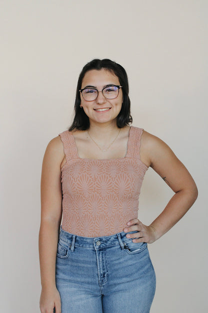 Lace Textured Square Top - more colors available