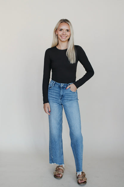 Lauren Long Sleeve Bodysuit - Black