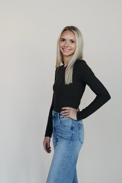 Lauren Long Sleeve Bodysuit - Black