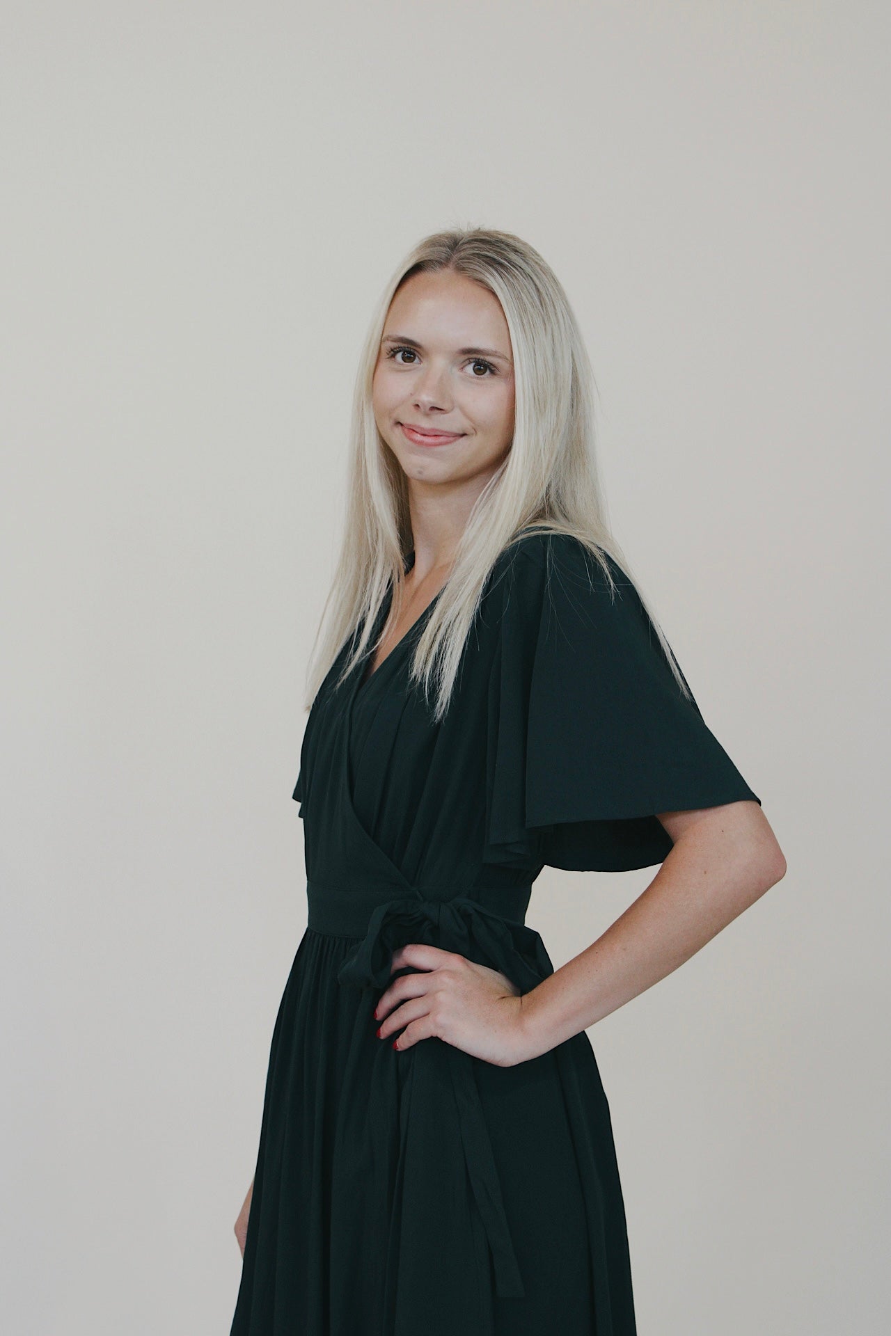 Danica Flutter Sleeve Midi Dress