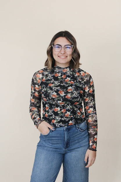 Tori Floral Mesh Long Sleeve