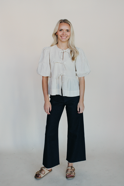 Ella Striped Tie Blouse
