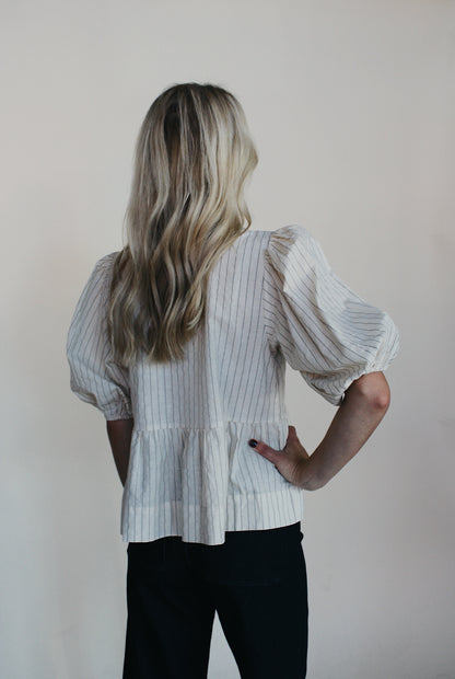 Ella Striped Tie Blouse