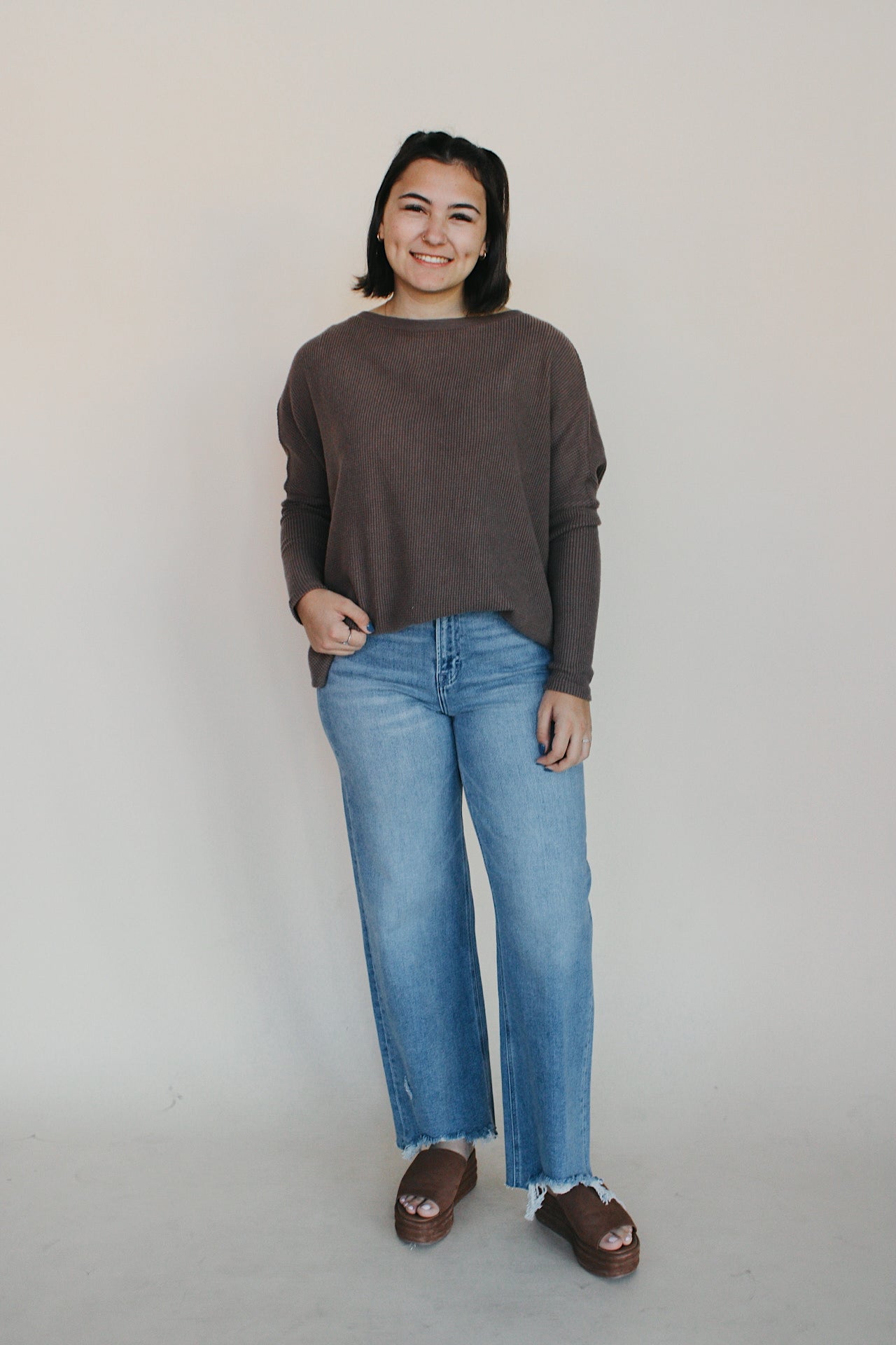 Free People Latte Blue Thermal - Leafless Tree