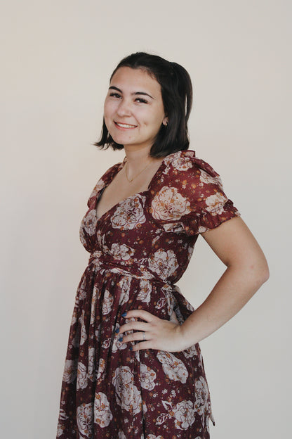 Floral Sweetheart Midi Dress