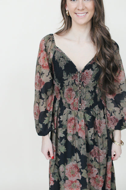 Whitney Smocked Peasant Dress