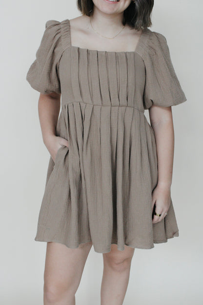 Brynn Cotton Pleat Mini Dress