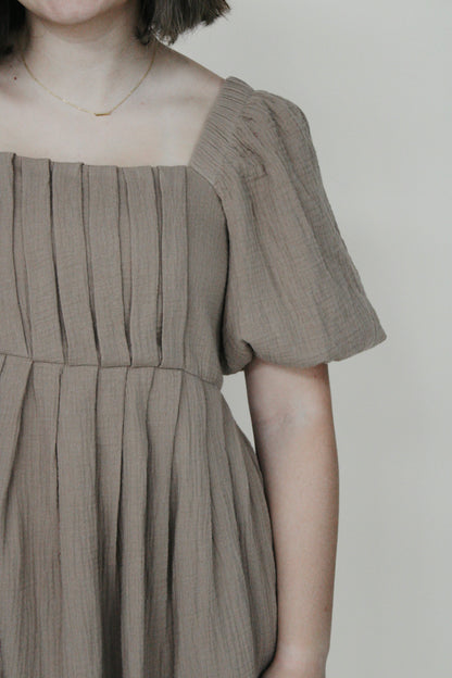 Brynn Cotton Pleat Mini Dress