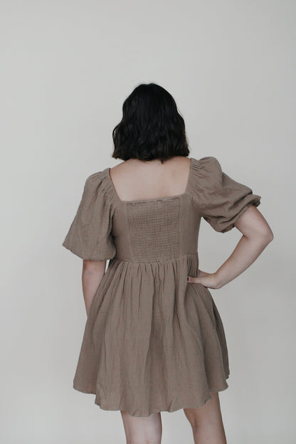Brynn Cotton Pleat Mini Dress