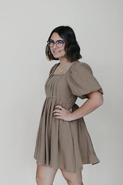 Brynn Cotton Pleat Mini Dress