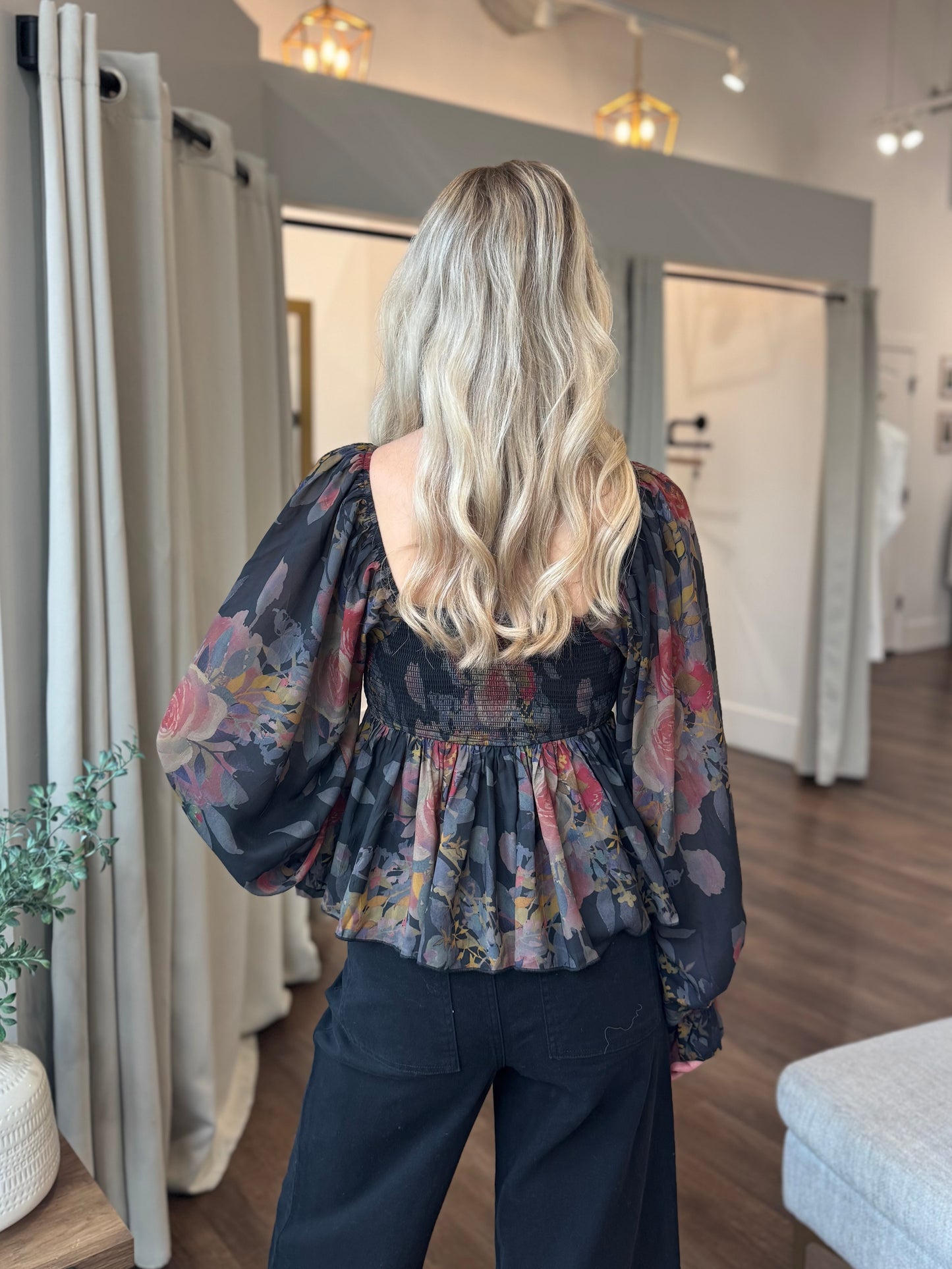 Iris Floral Peplum Top