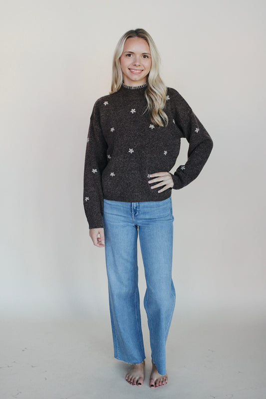 Sailor Floral Mock Neck Sweater
