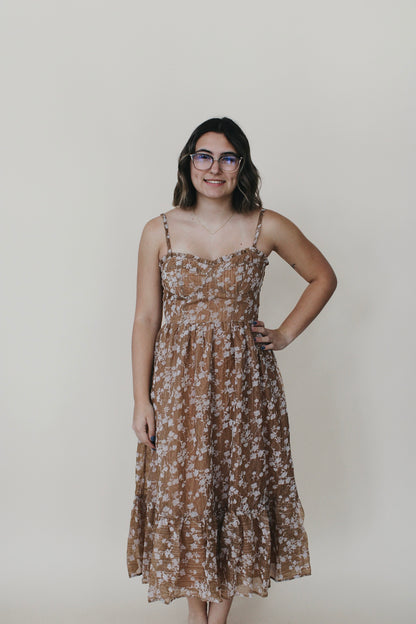 Evie Floral Ruffle Midi Dress