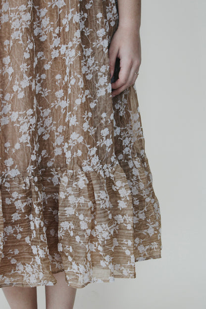 Evie Floral Ruffle Midi Dress