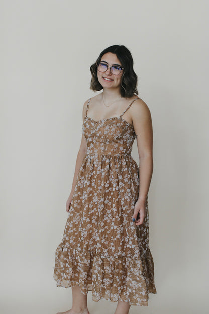 Evie Floral Ruffle Midi Dress