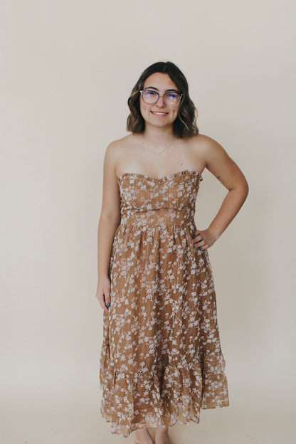 Evie Floral Ruffle Midi Dress