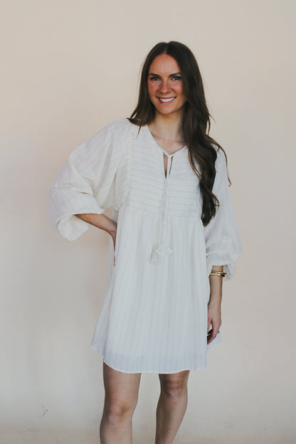 Pinstripe Babydoll Mini Dress